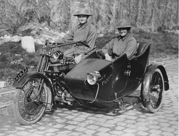 1917 Royal Enfield with sidecar for Military. Creator: Unknown.