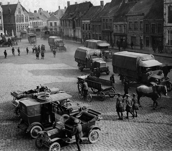 Ford Model T staff car, Poperinge Belgium 1917, Scottish Fusilier regiment. Creator: Unknown.