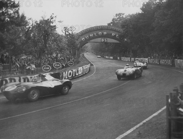 Jaguar D type, Rolt/Hamilton 1955 Le Mans. Creator: Unknown.