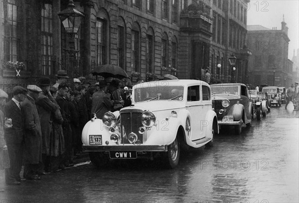 Daimler 32hp with Rippon body on the 1938 Scottish Rally. Creator: Unknown.