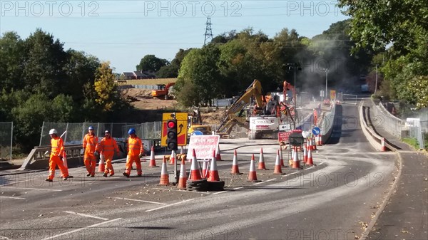 Bridge Demolition over M27 Motorway at Rownhams 2018. Creator: Unknown.