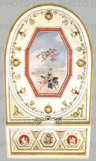 Design for a ceiling in a theatre, Italy, (1928).  Creator: Unknown.