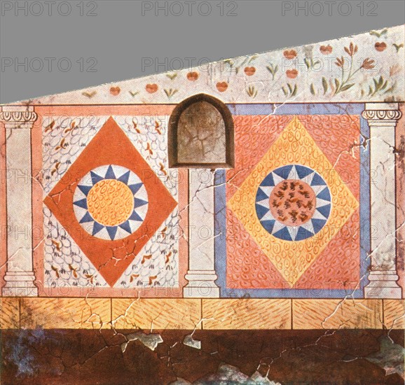 Painted decoration in the Stasovsky Crypt, Cimmerian Bosporus, Kerch, (1928). Creator: Unknown.