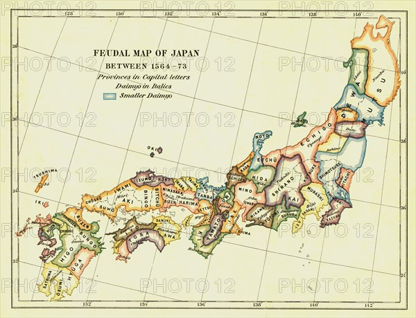 Feudal Map of Japan between 1564 -73', (1903). Creator: Unknown.