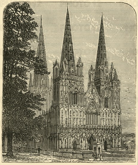 'Lichfield Cathedral - The West Front', 1898. Creator: Unknown.
