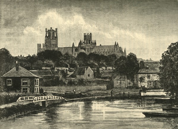 'Ely Cathedral, from the Railway Bridge', 1898. Creator: Unknown.