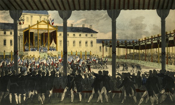 'Vue intérieure de l'Assemblée du Champs-de-Mai...', 1815, (1921). Creator: Jean Pierre-Marie-Jazet.