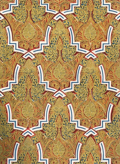 'Ornament in panels on the walls, Court of the Mosque', 1907. Creator: Unknown.