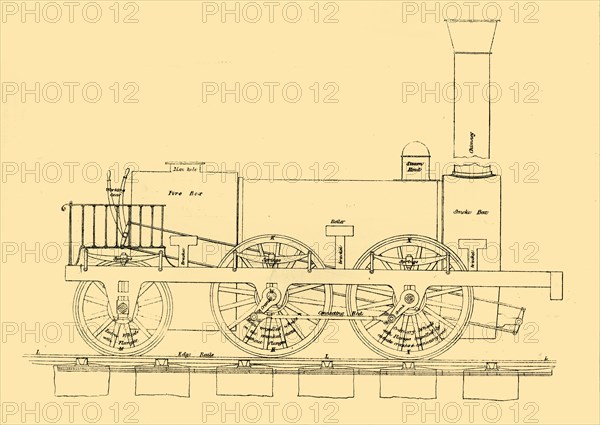 'Stephenson's (1833) Locomotive', (1887). Creator: Unknown.