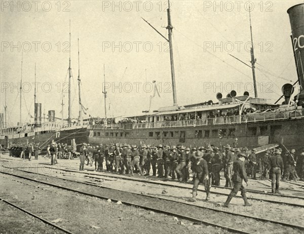 '13th Infantry after Drill', Spanish-American War, June 1898, (1899). Creator: Burr McIntosh.