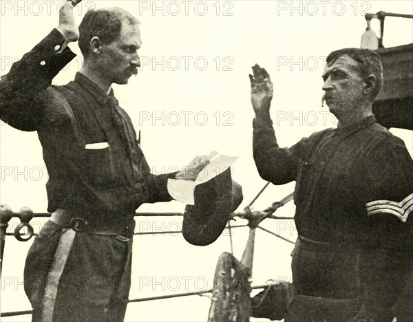 'Lieutenant Lewis Reenlisting Thomas Dixon', Spanish-American War, 19 June 1898, (1899). Creator: Burr McIntosh.