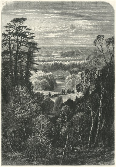 'The Fishing Temple, Virginia Water, from the Belvidere', c1870.
