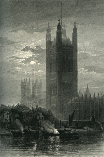 'The Victoria Tower, from Lambeth', c1870.