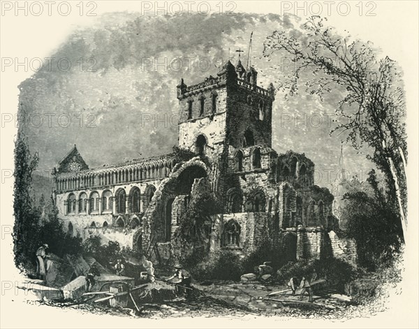 'Jedburgh Abbey', c1870.