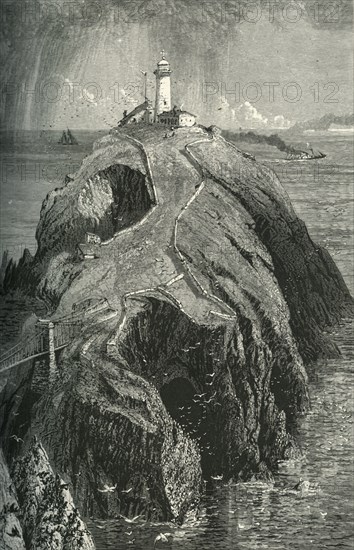 'South Stack Lighthouse, Holyhead', c1870.