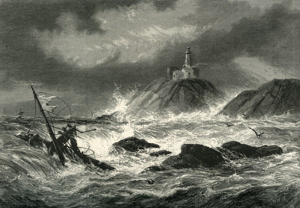 'Mumbles Rocks and Lighthouse, near Swansea', c1870.