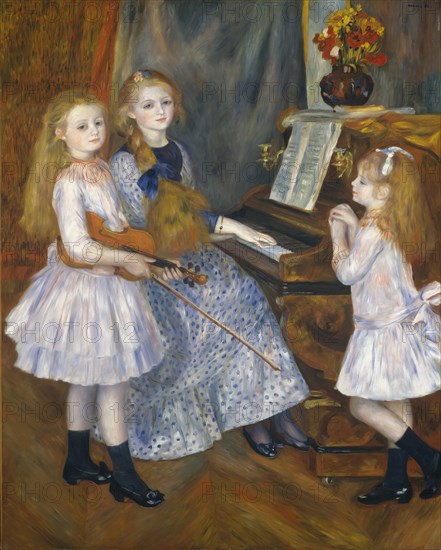 The Daughters of Catulle Mendès, Huguette (1871-1964), Claudine (1876-1937)..., 1888. Creator: Pierre-Auguste Renoir.