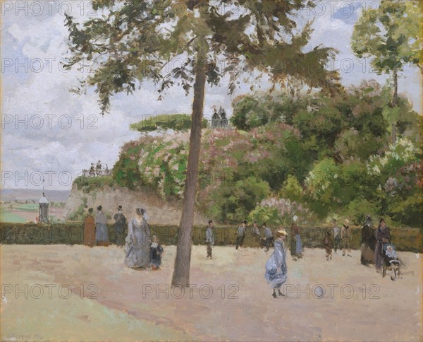 The Public Garden at Pontoise, 1874. Creator: Camille Pissarro.