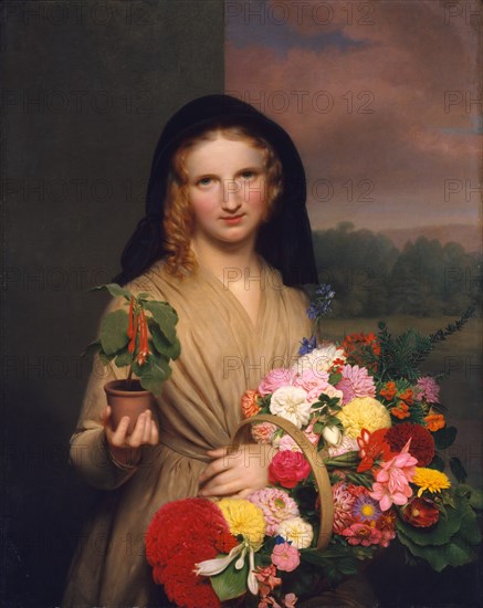 The Flower Girl, 1846. Creator: Charles Cromwell Ingham.