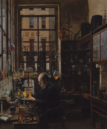 In the Laboratory, ca. 1885-87. Creator: Henry Alexander.