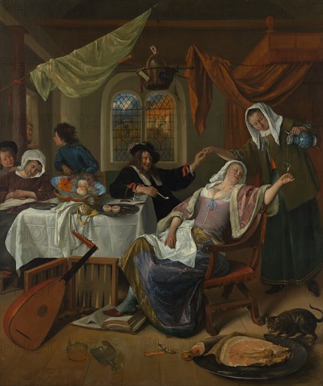 The Dissolute Household, ca. 1663-64. Creator: Jan Steen.