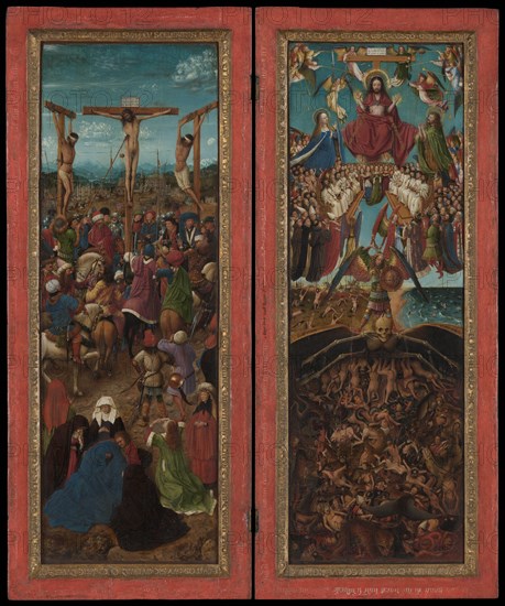 The Crucifixion; The Last Judgment, ca. 1440-41. Creator: Jan van Eyck.