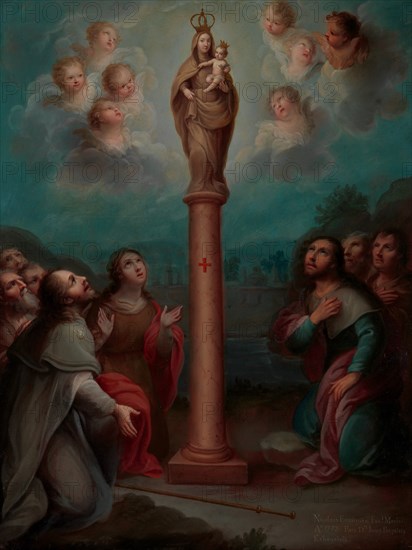 The Apparition of the Virgin of El Pilar to St. James, 1773. Creator: Nicolás Enríquez.