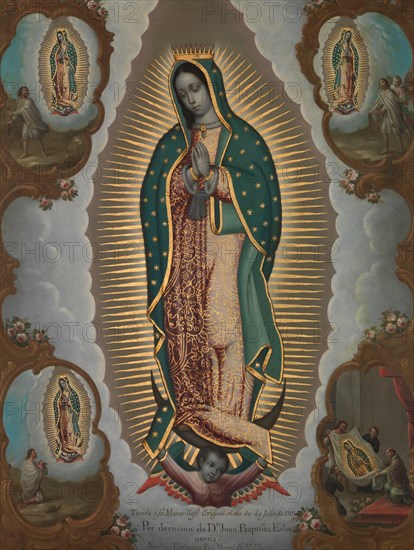 The Virgin of Guadalupe with the Four Apparitions, 1773. Creator: Nicolás Enríquez.