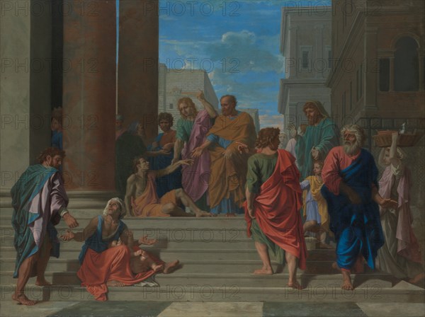 Saints Peter and John Healing the Lame Man, 1655. Creator: Nicolas Poussin.