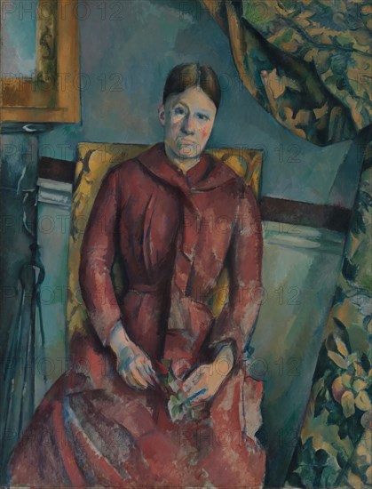 Madame Cézanne (Hortense Fiquet, 1850-1922) in a Red Dress, 1888-90. Creator: Paul Cezanne.