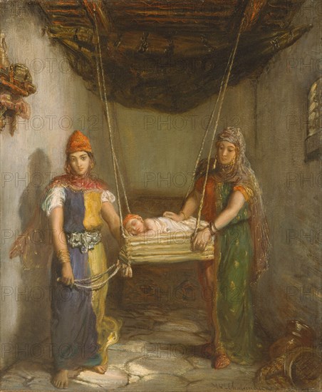 Scene in the Jewish Quarter of Constantine, 1851. Creator: Theodore Chasseriau.