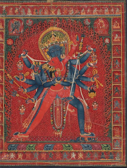 Chakrasamvara and consort Vajravarahi, 1450-1500. Creator: Unknown.