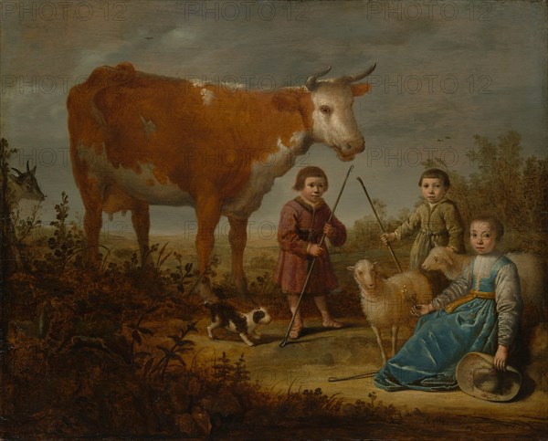 Children and a Cow, 1635-39. Creator: Aelbert Cuyp.