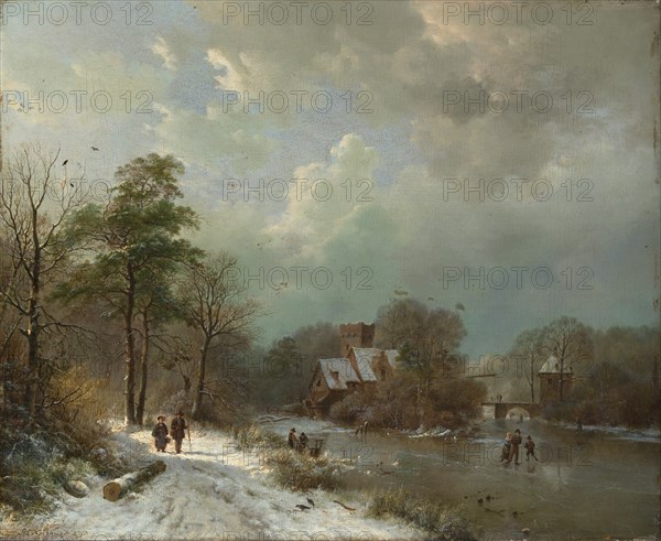 Winter Landscape, Holland, 1833. Creator: Barend Cornelis Koekkoek.