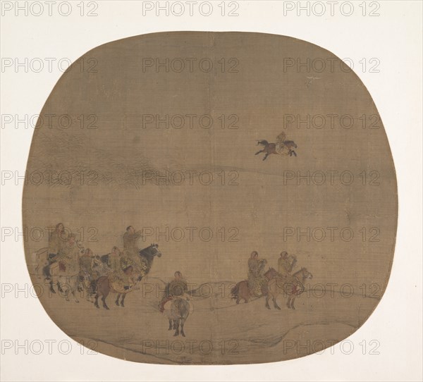 Nomads hunting with falcons, early 13th century. Creator: Attributed to Chen Juzhong (Chinese, active ca. 1200-30).
