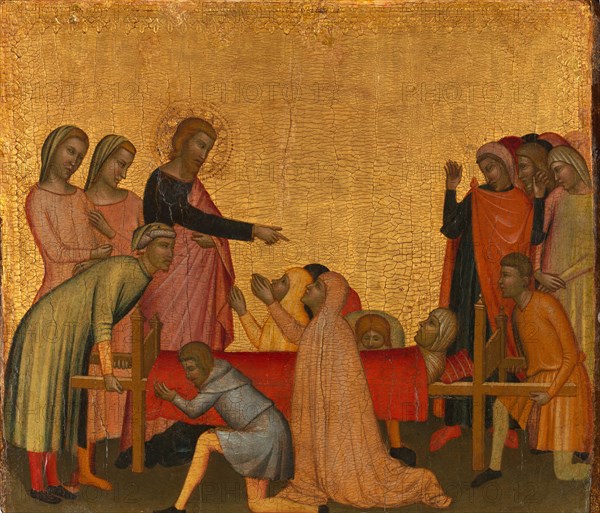 Saint John the Evangelist Raises Satheus to Life, ca. 1370. Creator: Francescuccio Ghissi.