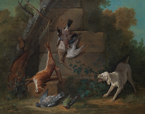 Dog Guarding Dead Game, 1753. Creator: Jean-Baptiste Oudry.