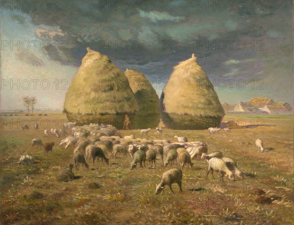 Haystacks: Autumn, ca. 1874. Creator: Jean Francois Millet.