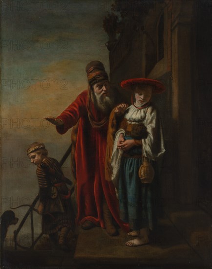 Abraham Dismissing Hagar and Ishmael, 1653. Creator: Nicolaes Maes.