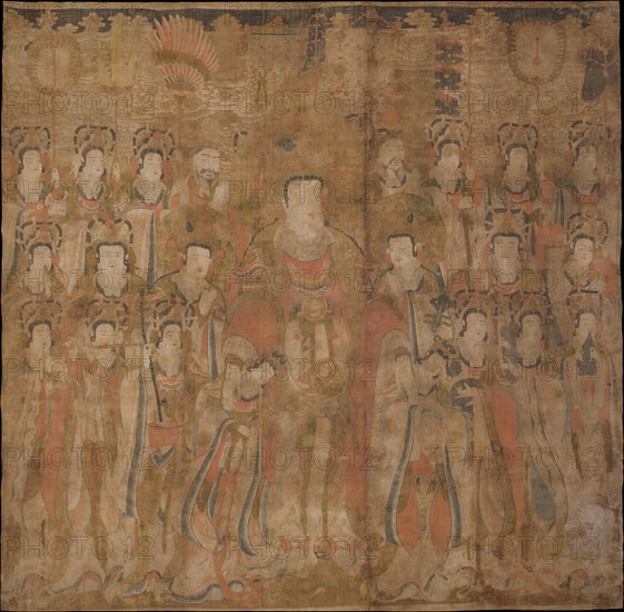 Brahma with Attendants and Musicians, late 16th century. Creator: Unknown.