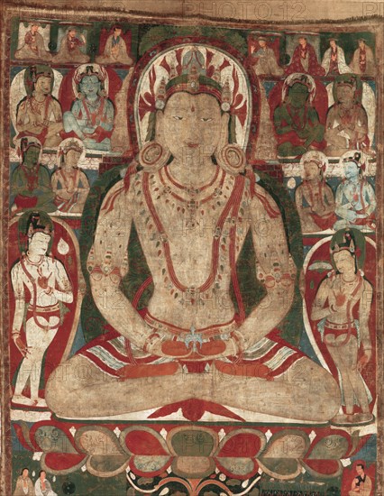 The Buddha Amitayus Attended by Bodhisattvas, 11th or early 12th century. Creator: Unknown.