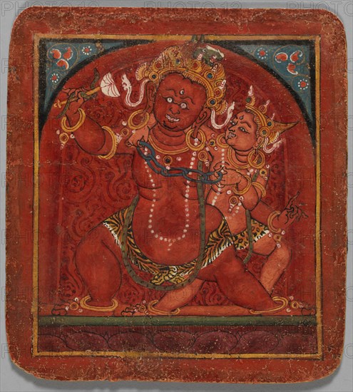 Initiation Card (Tsakalis): Hayagriva, early 15th century. Creator: Unknown.