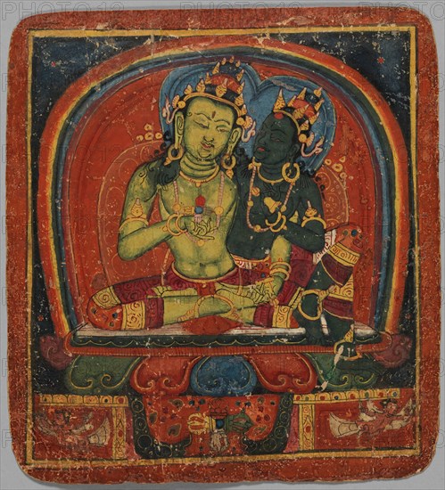 Initiation Card (Tsakalis): Amoghasiddhi, early 15th century. Creator: Unknown.