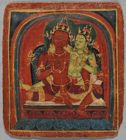 Initiation Card (Tsakalis): Bodhisattva Samantabhadhra, early 15th century. Creator: Unknown.