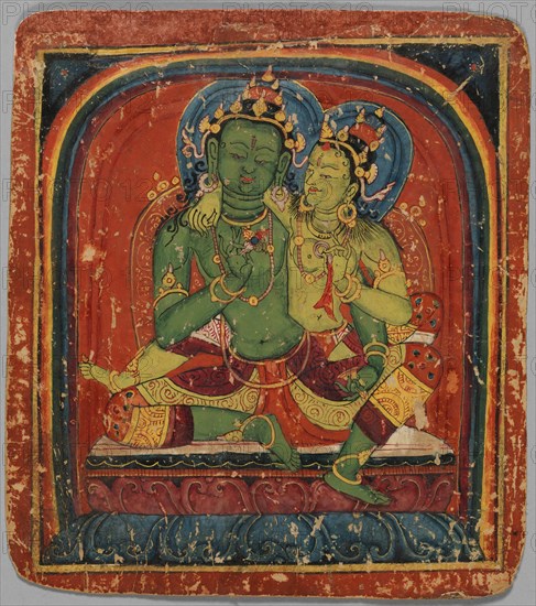 Initiation Card (Tsakalis): Vajrapani, early 15th century. Creator: Unknown.