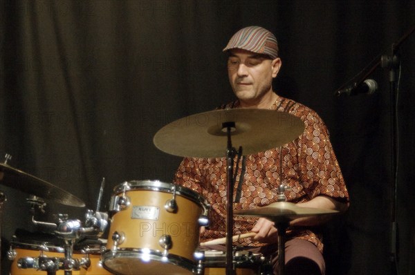 Elias Kacomandis, Carmen Souza's Silver Messengers, Verdict Jazz Club, Brighton East Sussex, 2019. Creator: Brian O'Connor.