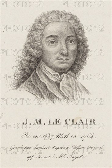 Portrait of the violinist and composer Jean-Marie Leclair (1697-1764). Creator: Lambert, Jean Baptiste Ponce (active 1785-1820).