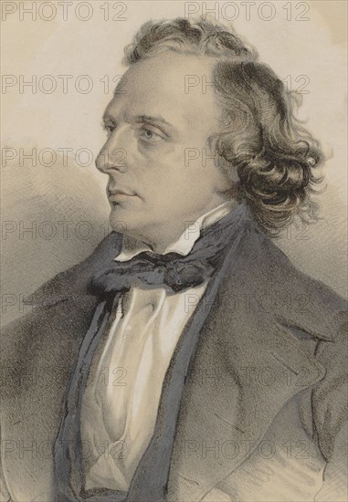 Portrait of the pianist and composer Henry Litolff (1818-1891) , 1849. Creator: Brüggemann, Theodor (1822-1888).