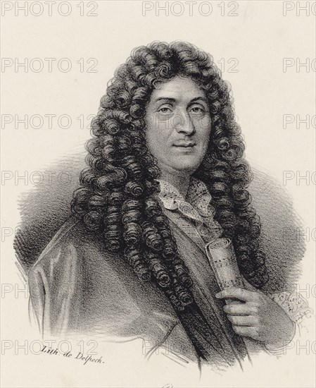 Portrait of the composer Jean-Baptiste Lully (1632-1687). Creator: Delpech, François Séraphin (1778-1825).