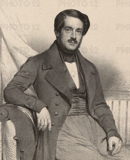 Portrait of the composer Francesco Masini (1804-1863) , 1837. Creator: Baugniet, Charles-Louis (1814-1886).